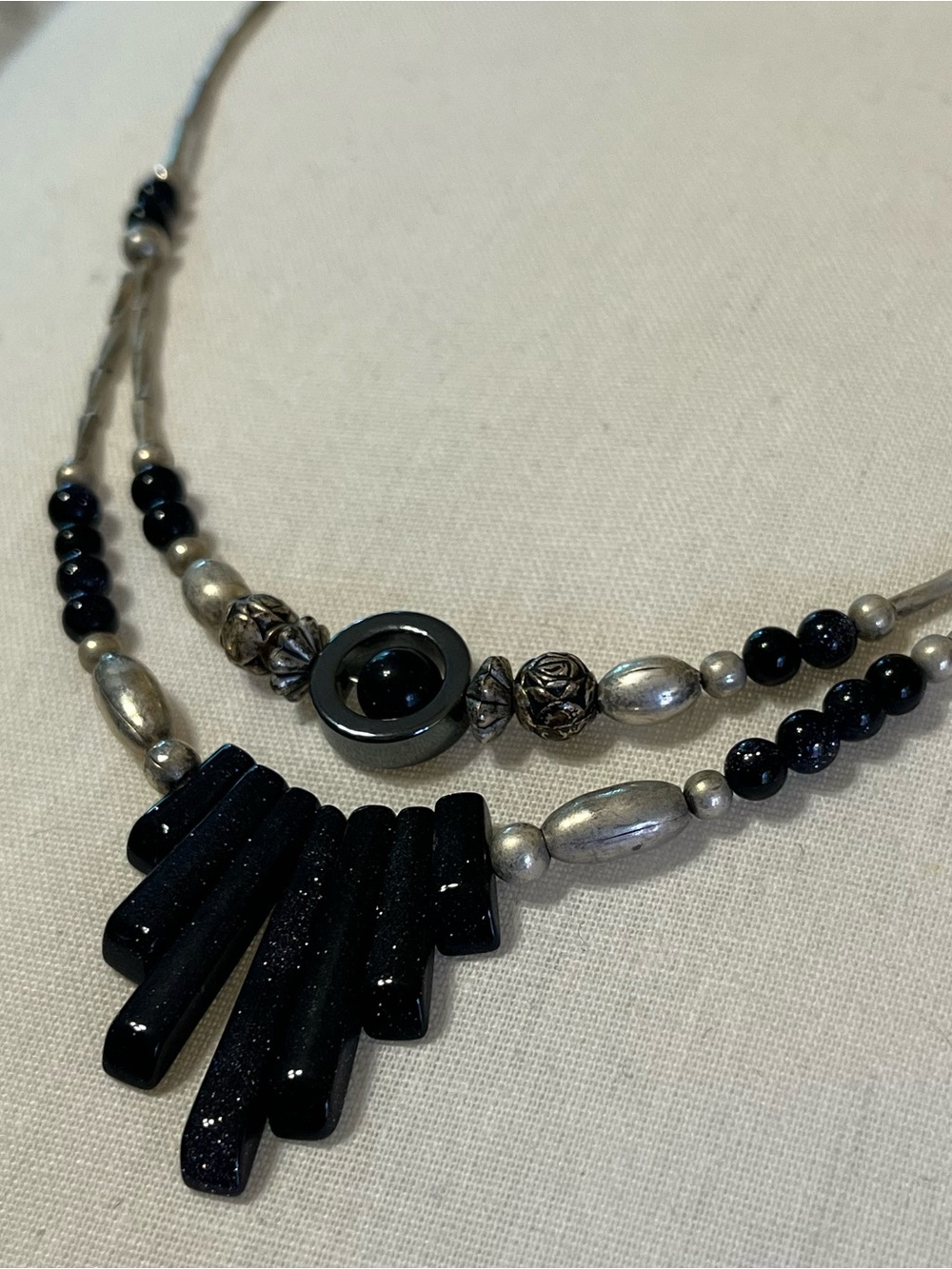2-Layered Beaded Gemstone Necklace